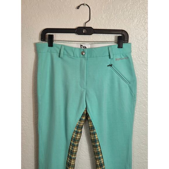 Buckwild Breeches Horse Riding Pants Women's Medium Turquoise Equestrian Stretch - Picture 2 of 9
